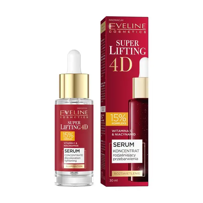Eveline Super Lifting 4D Serum-koncentrat rozjaśniający przebarwienia do twarzy 15%